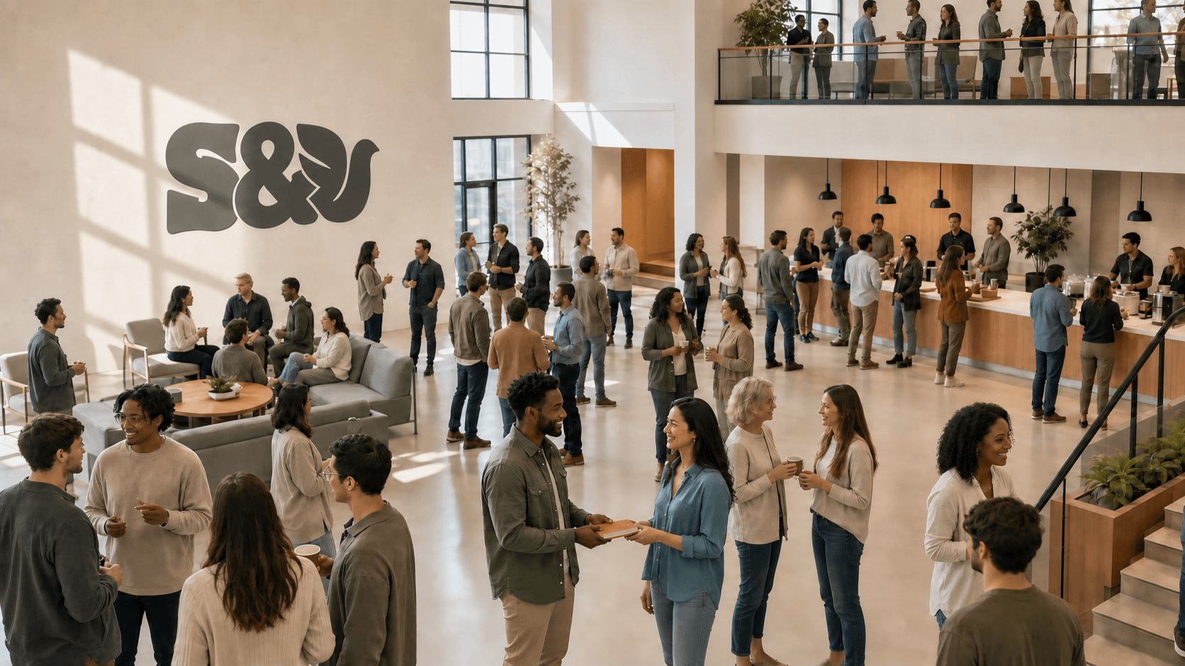 Warm, candid moment of church community together